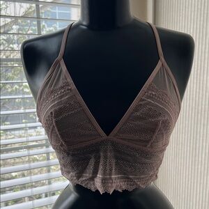 NWT Lace Bralette Crop Top - Taupe